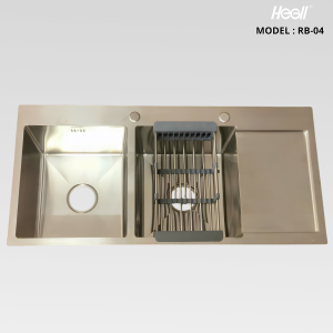 Chậu Rửa Bát Inox 304 Hegll RB-04 – Thiết Kế 2 Hố Hiện Đại, Bền Đẹp Theo Thời Gian