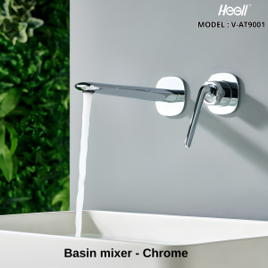 Vòi Lavabo Âm Tường HEGll V-AT9001 Mạ Chrome – Đỉnh Cao Tối Giản, Nâng Tầm Không Gian Tắm